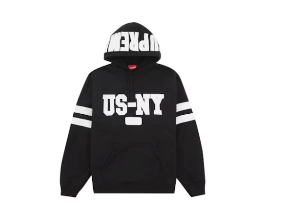 Supreme US-NY Hooded Sweatshirt Black Sz XL