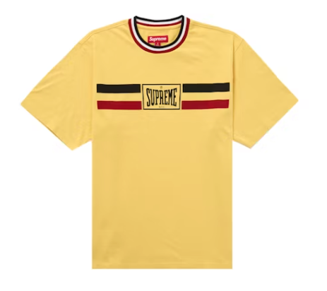 Supreme Warm Up Stripe S/S Top Yellow Medium