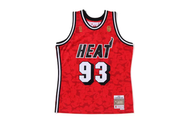 BAPE x Mitchell & Ness Miami Heat Jersey Red Sz Small