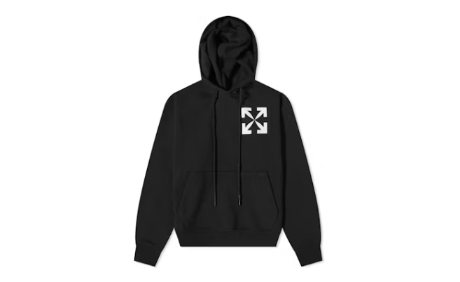 OFF-WHITE Arrows Print Hoodie Black/White Sz Large