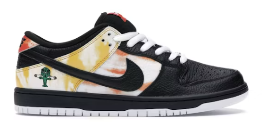 Nike SB Dunk Low Raygun Tie-Dye Black SZ 10.5 (MISSING ONE WHITE LACE)