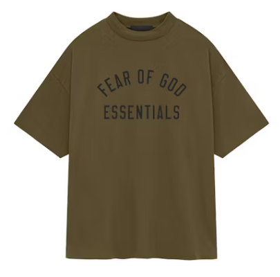 Fear of God Essentials Jersey Crewneck Tee Olive SZ M