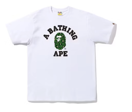 BAPE Distortion College Tee Sz Large