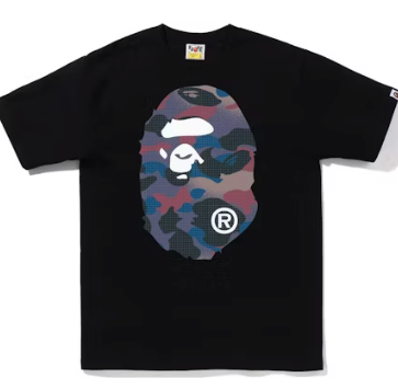 BAPE Grid Camo Big Ape Head Tee Sz Small