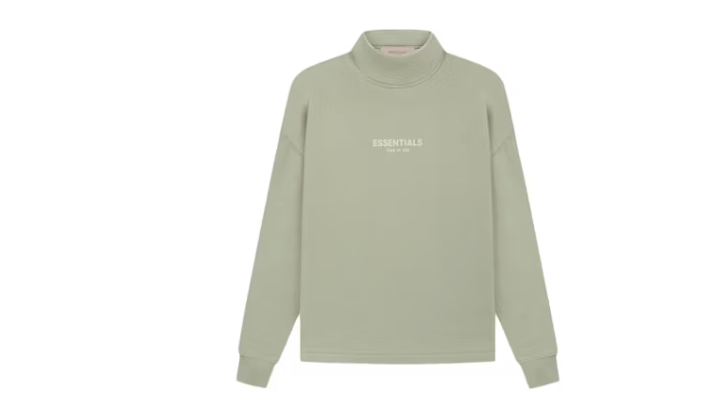 Fear of God Essentials Relaxed Mockneck Seafoam Sz Large