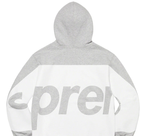 Supreme Big Logo Hooded Heather Grey Sz Large