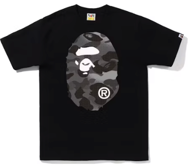 BAPE Grid Camo Big Ape Head Black Sz X-Large