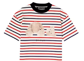 Palm Angels Striped Teddy Bear T-Shirt Sz Large