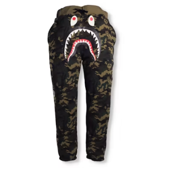 BAPE OVO Woodland Camo Shark Reversible Sweats Sz Small