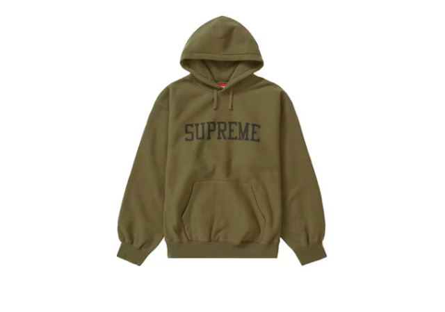 Supreme Varsity Hooded Sweatshirt Dark Olive Sz Medium