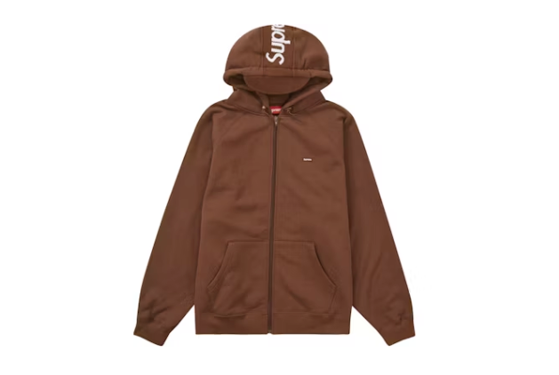 Supreme Brim Zip Up Hooded Sweatshirt Dark Brown Sz Large