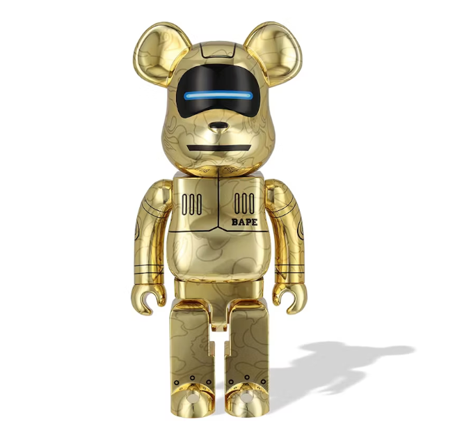 Bearbrick x BAPE x Hajime Sorayama Baby Milo 1000% Gold