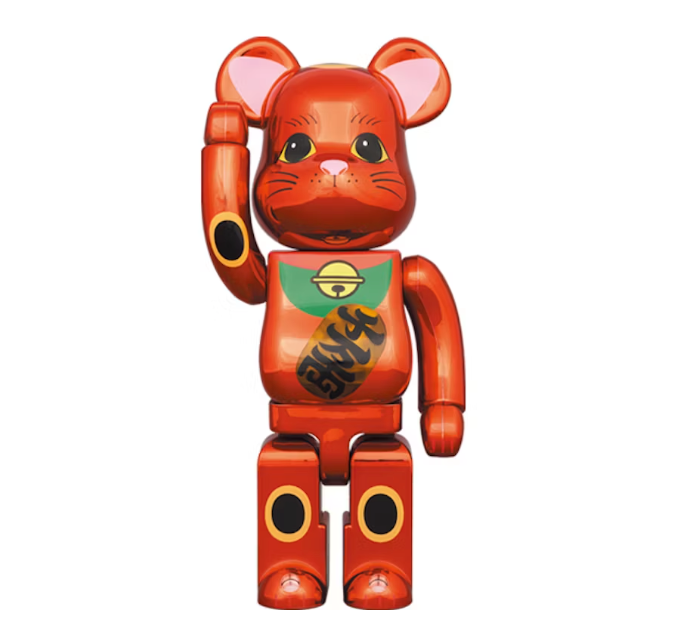 Bearbrick Maneki Neko Plum Gold Plating Luminous 400%