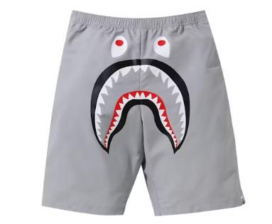 BAPE Shark Beach Shorts Grey Sz Large