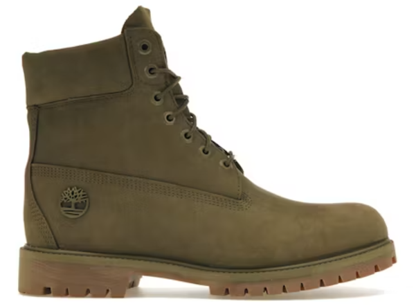 Timberland 6" Heritage Premium Waterproof Boot Olive Nubuck SZ 11