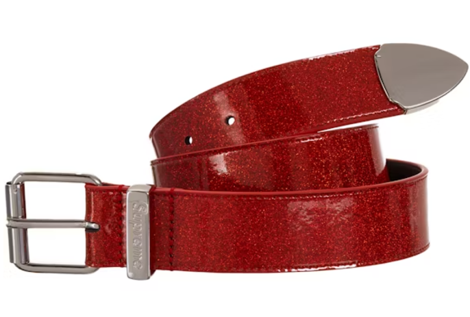 Supreme Glitter Vinyl Ranger Belt Red SZ S