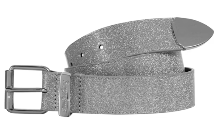 Supreme Glitter Vinyl Ranger Belt Silver SZ M