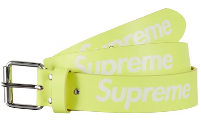 Supreme Repeat Leather Belt (SS23) Fluorescent Yellow SZ