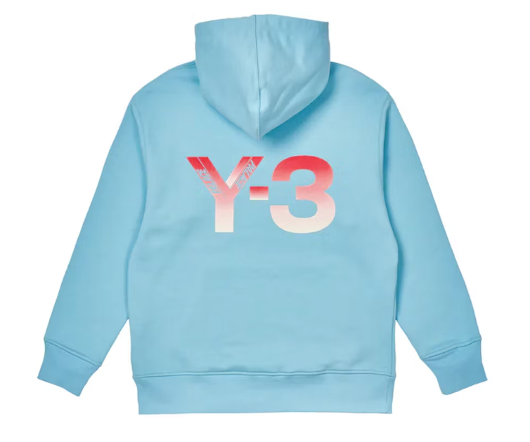 Palace Y-3 Logo Hoodie Blue Sz Medium