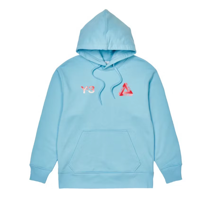 Palace Y-3 Logo Hoodie Blue Sz Medium