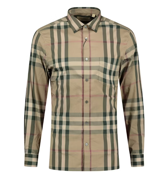 Burberry Classic Check Shirt Beige Sz Medium