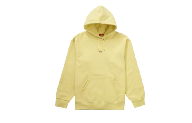 Supreme Underline Hooded Sweatshirt Pale Yellow Sz Large