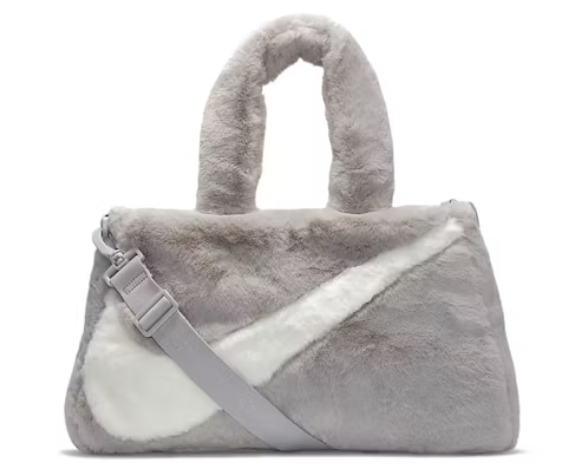 Nike Faux Fur Tote Bag Light Iron Oar USED