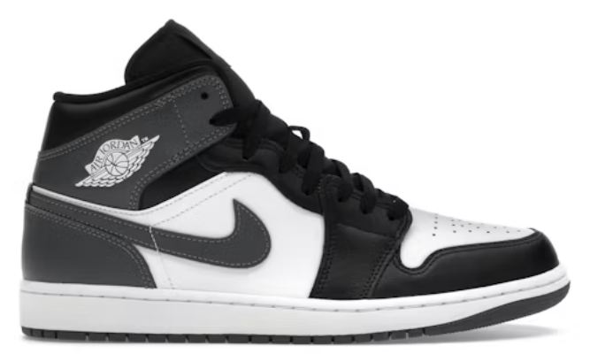 Jordan 1 Mid Black White Iron Grey SZ 11.5 MISSING LID