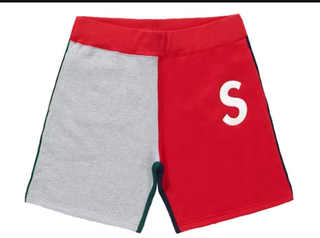 Supreme S Logo Colorblocked Sweatshort Red SZ M USED