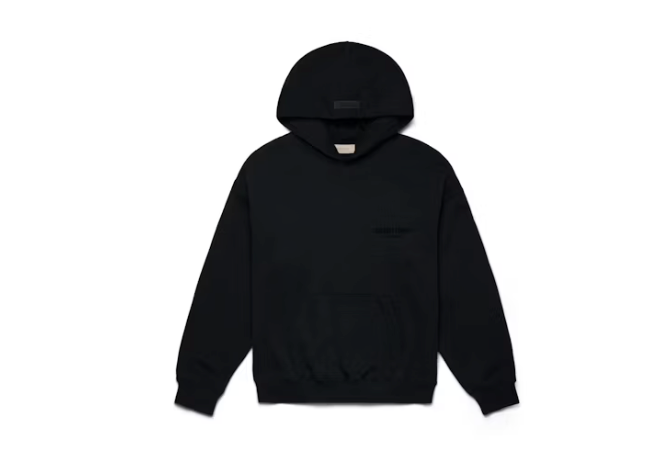 Fear of God Essentials Pullover Chest Logo Hoodie Stretch Limo Sz Medium