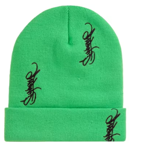 Supreme Tag Beanie Lime