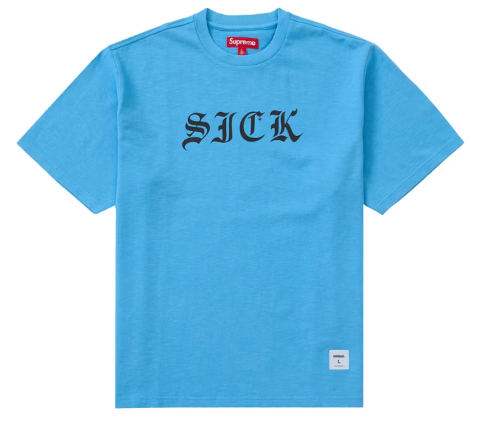 Supreme Sick S/S Top Blue Sz Large