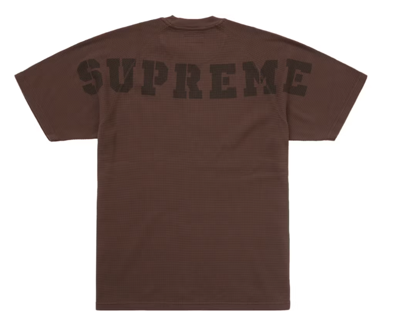 Supreme Stencil Thermal S/S Top Brown Sz Medium