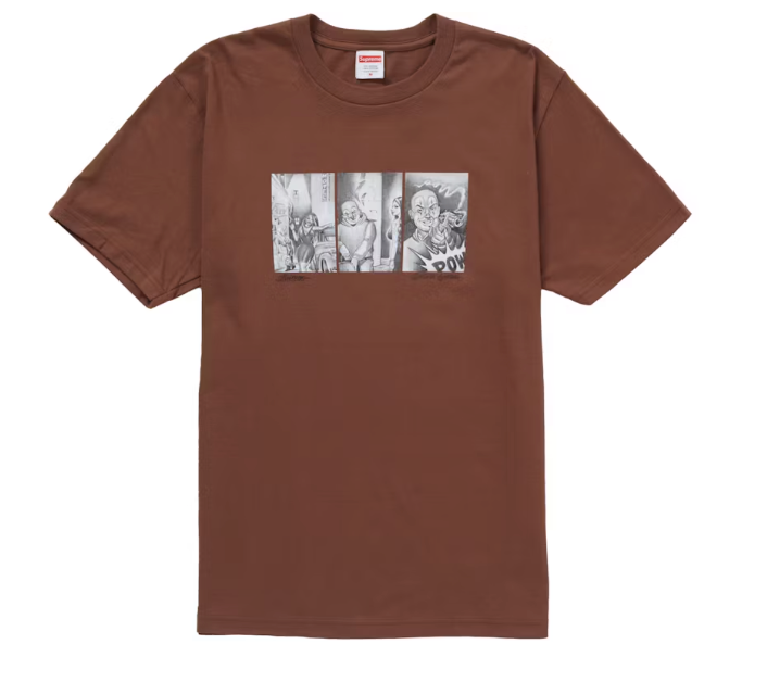 Supreme Mister Cartoon Pow Tee Brown Sz Medium