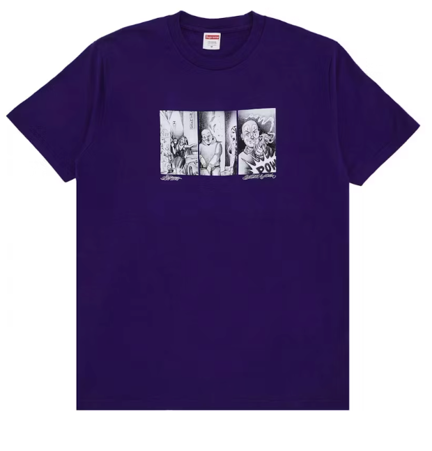 Supreme Mister Cartoon Pow Tee Purple Sz Medium