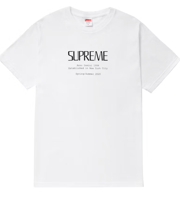 Supreme Anno Domini Tee White Sz XL