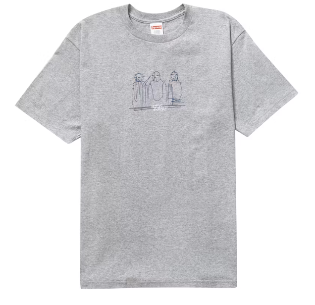 Supreme Three Kings Tee Heather Grey Sz Medium