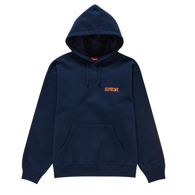 Supreme On God Hooded Sweatshirt Navy Sz Medium