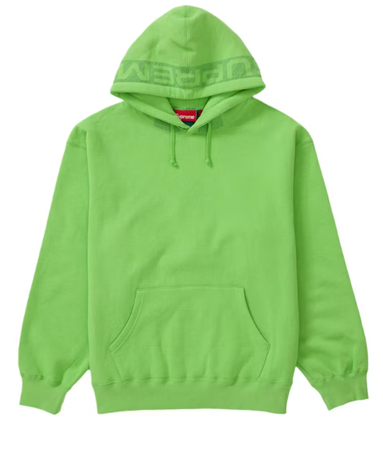 Supreme Jacquard Stripe Hoodie Bright Green Sz Large