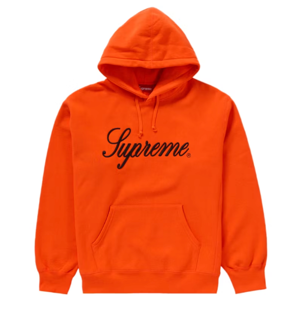 Supreme Embroidered Script Hoodie Orange Sz Large