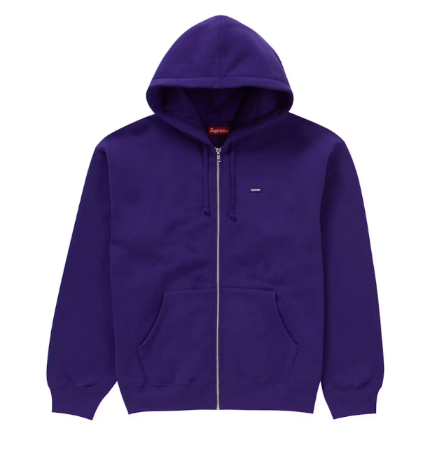 Supreme Small Box Zip Up Hoodie Purple Sz Large