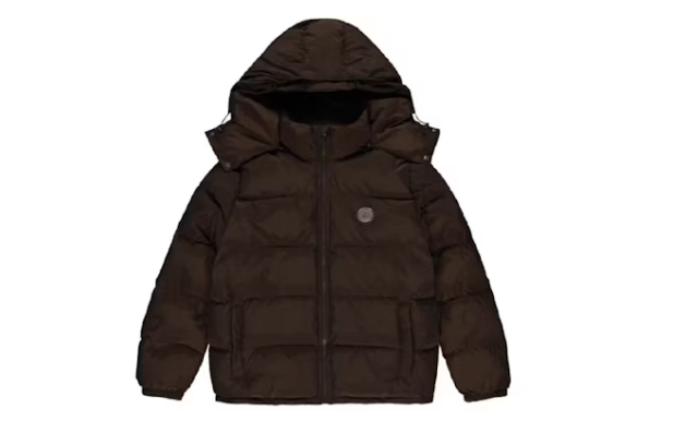 Trapstar Irongate Detachable Hooded Puffer Jacket Brown Sz Small