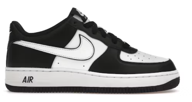 Nike Air Force 1 Low LV8 2 White Swoosh Panda (GS) SZ 5Y