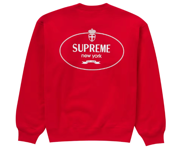 Supreme Crest Crewneck (FW24) Red Sz Medium