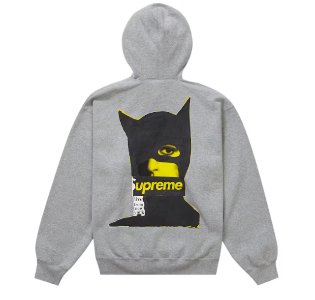 Supreme Catwoman Hoodie Heather Grey Sz Medium