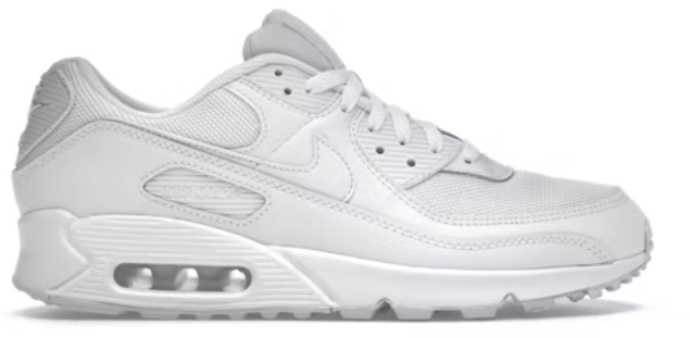 Nike Air Max 90 Recraft Triple White SZ 10 MISSING LID