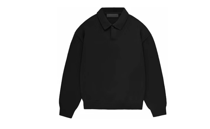 Fear of God Essentials Knit Polo Jet Black Sz Large