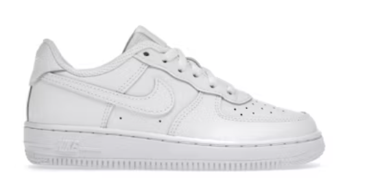 Nike Air Force 1 Low LE Triple White (PS) SZ 3Y MISSING LID