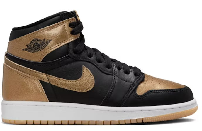 Jordan 1 Retro High OG Black Metallic Gold (GS) SZ 6Y