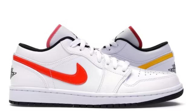 Jordan 1 Low White Multi-Color SZ 9.5 USED NO BOX